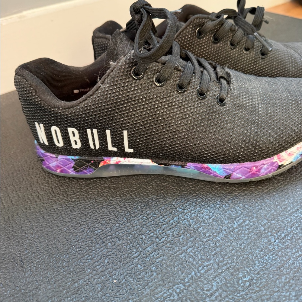 NOBULL Women's Black Sneakers with Purple Accents